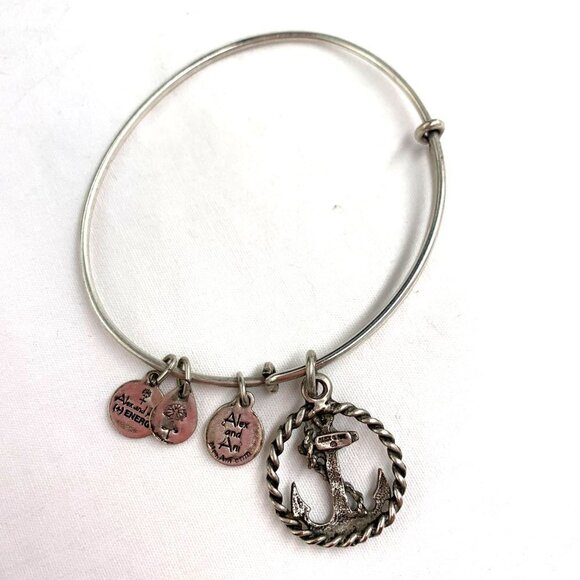 Alex and Ani Anchor Charm Bracelet - Silver Finish Expands 2"- 3.5" - Picture 3 of 3